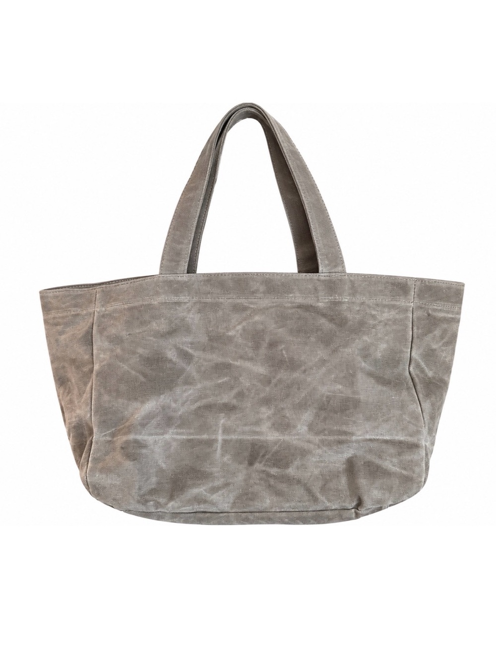 SoYoung Charlie Tote Bag | Stone Grey Waxed Canvas Shoulder Bag